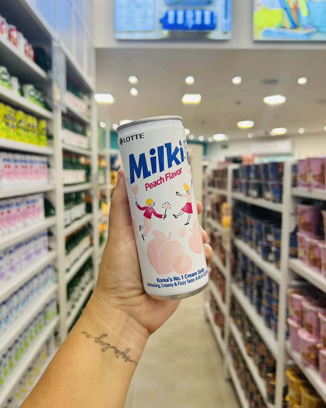 Bebida Coreana Refrigerante Leite Milkis Lotte 250ml Sabor Pêssego