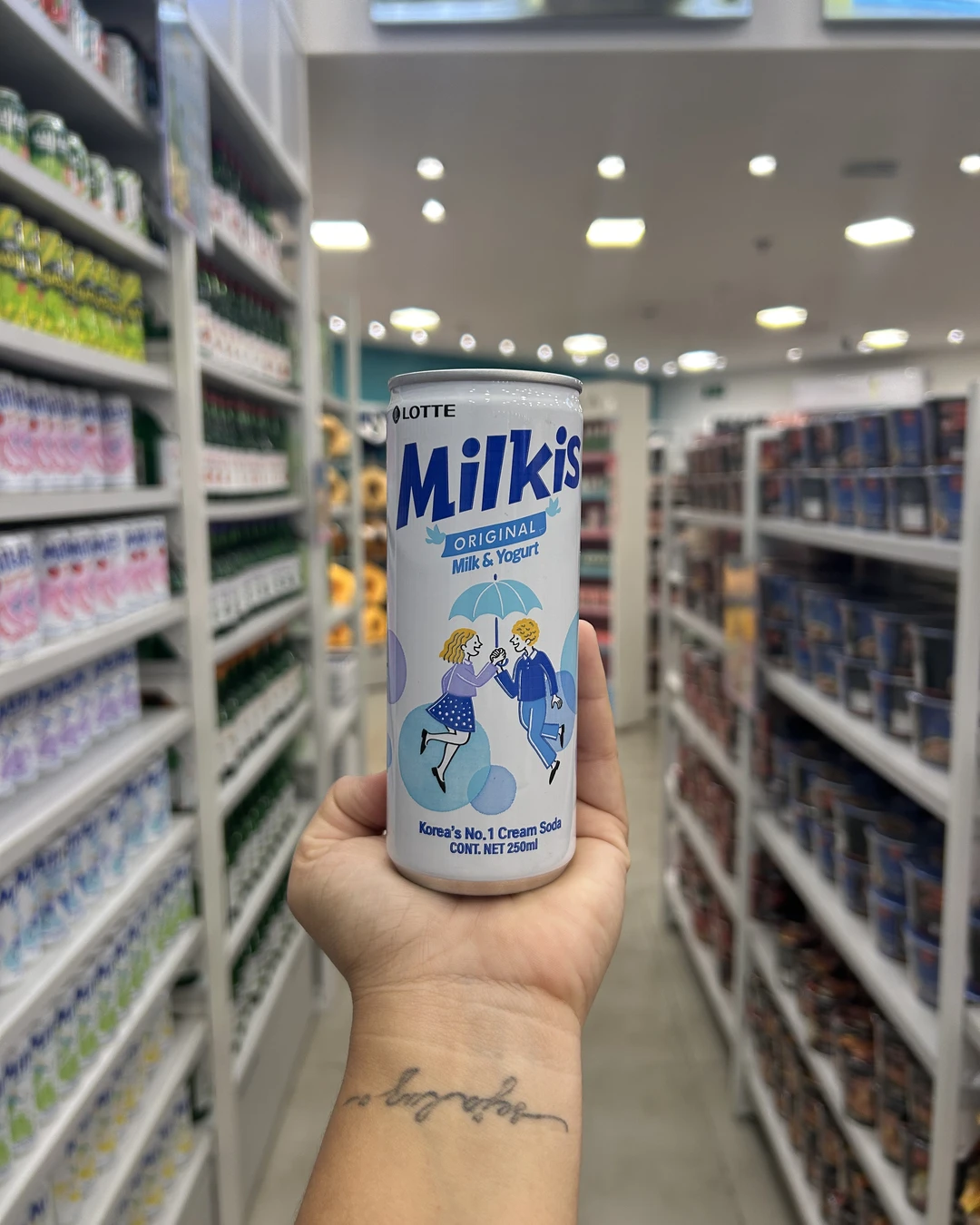Bebida Coreana Refrigerante Leite Milkis Lotte 250ml Sabor Original