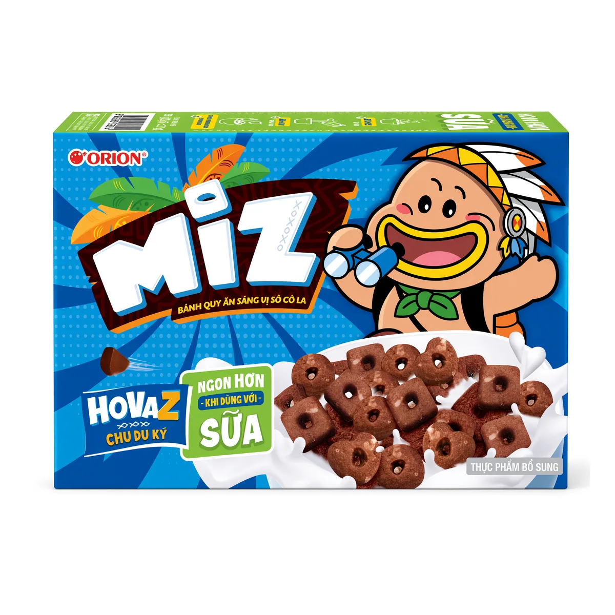 Biscoito Miz Orion Sabor Chocolate de 54 g, foto de estúdio recriada por IA a partir de foto real