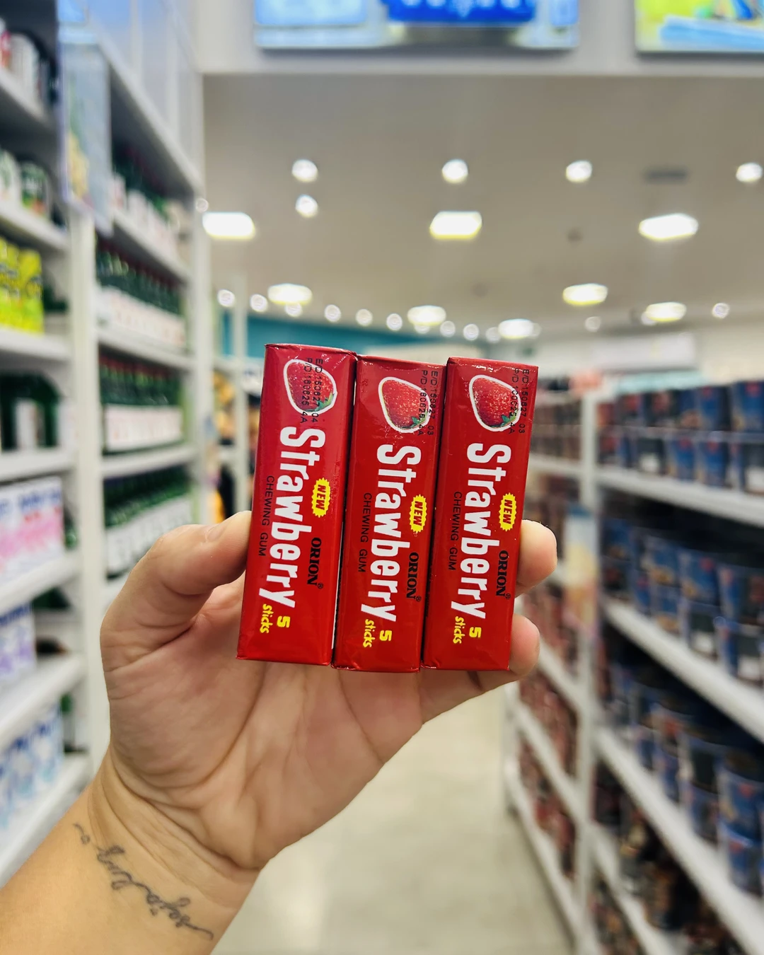 Kit Guloseima Chiclete Coreano Orion Morango de 12g