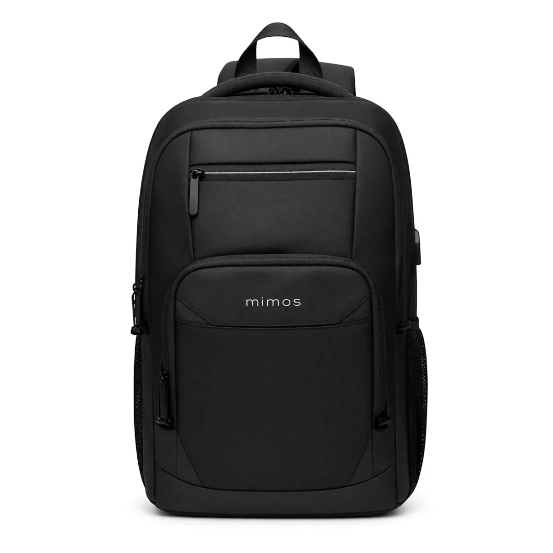 Mochila Executiva Preta, foto de estúdio recriada por IA a partir de foto real