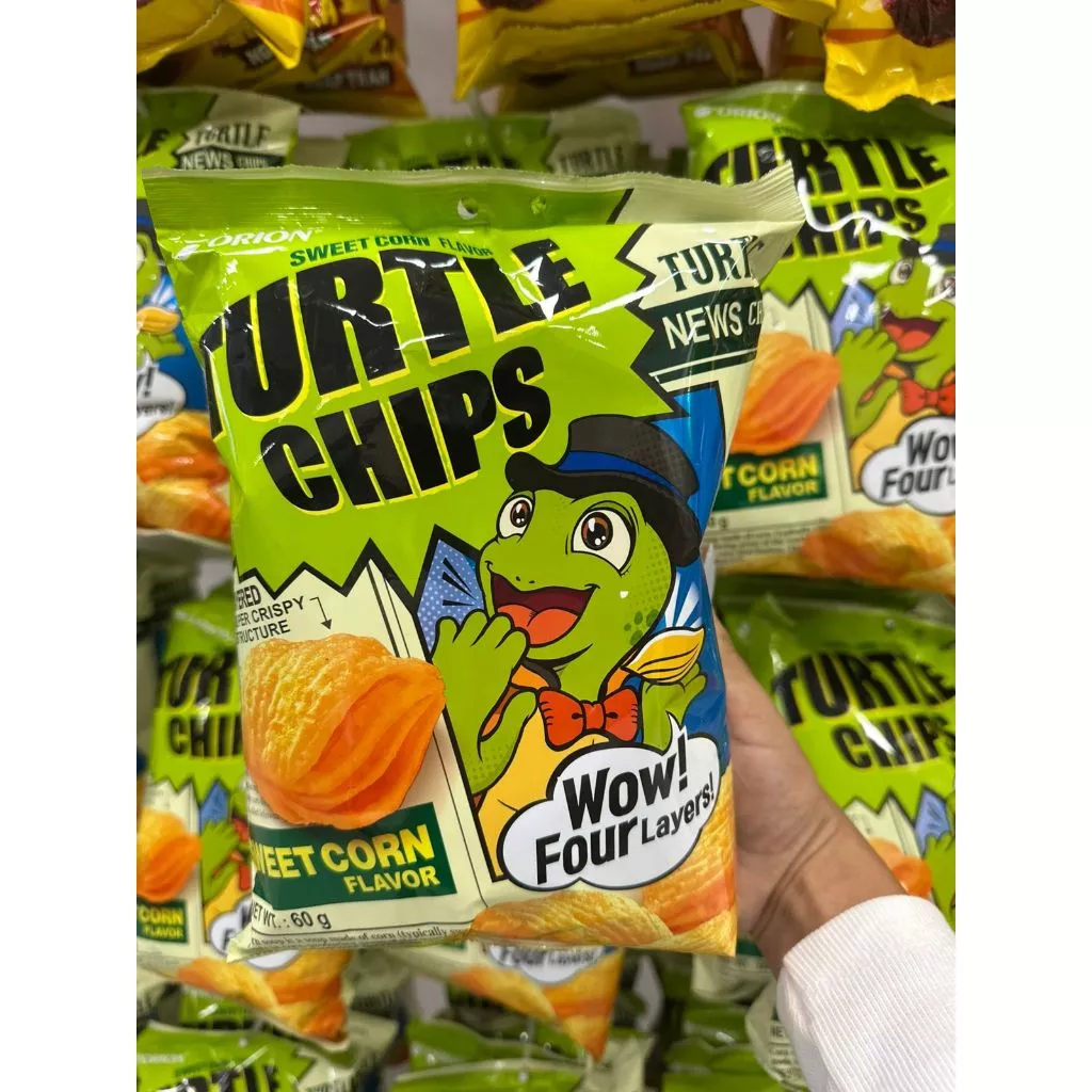 Salgadinhos TurtleChips Orion Sabor Milho Agridoce 60g | Importado | Mimos Korea Design